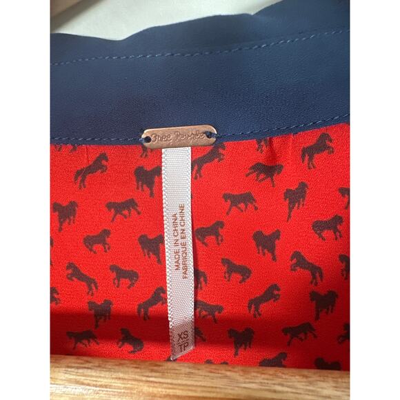 Free People Horse Button Popover Womens Size XS Semi Sheer Long Sleeve - Picture 7 of 8